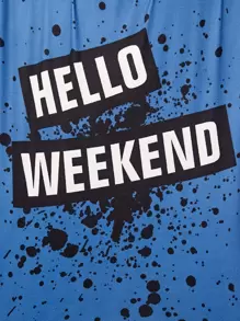 Boys Slogan & Gingham Print PJ Set - Multicolor - View 6