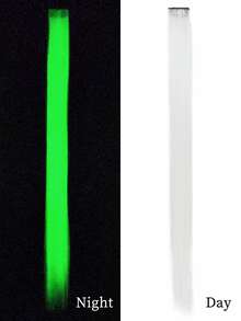 1入組20寸長直發夾式合成物發套，夜光白色，適用於萬聖節、角色扮演、時尚派對、聖誕新年女士兒童女孩禮物 - 白色 - 查看 5