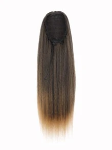 Long Yaki Straight Ponytail Synthetic Hair Extension - Multicolor - View 1