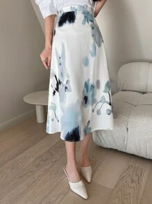 DAZY 圖案印花高腰半身裙 - 白色 - 查看 7