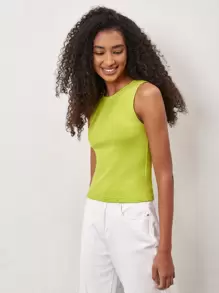 SHEIN BASICS 1pc Solid Slim Tank Top