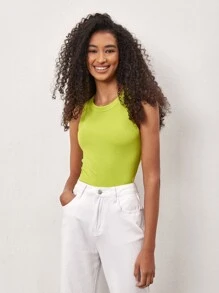SHEIN BASICS 1pc Solid Slim Tank Top