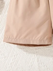 Chicas Shorts con camiseta con estampado de corazón ribete con fruncido