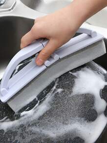 1pc Foldable Cleaning Sponge - Mauve Purple - View 1