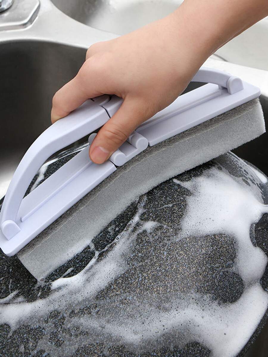 1pc Foldable Cleaning Sponge - Mauve Purple - View 1