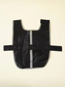 1pc Contrast Binding Pet Raincoat - Black - View 3