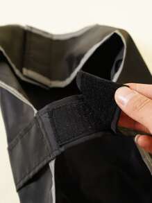 1pc Contrast Binding Pet Raincoat - Black - View 5