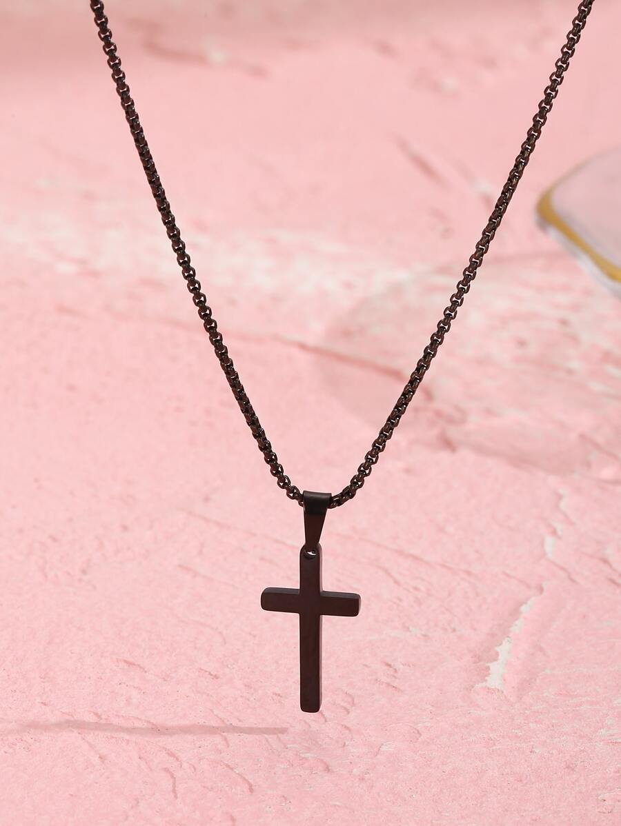 1個簡約設計的項鍊,適合年輕女孩日常佩戴 - 黑色 - 查看 1
