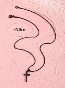 1個簡約設計的項鍊,適合年輕女孩日常佩戴 - 黑色 - 查看 3