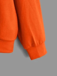SHEIN Boys Letter Graphic Colour Block Hoodie & Joggers - Orange - View 8