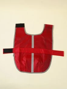 1pc Contrast Binding Pet Raincoat - Red - View 6