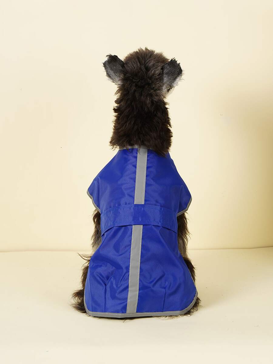 1pc Contrast Binding Pet Raincoat - Blue - View 1