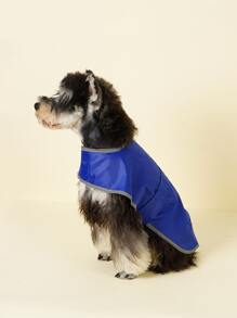 1pc Contrast Binding Pet Raincoat - Blue - View 2