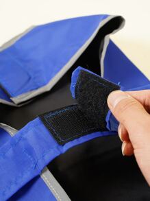 1pc Contrast Binding Pet Raincoat - Blue - View 7