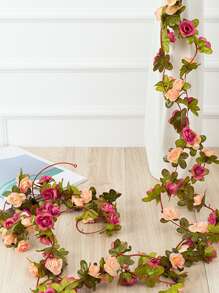 1/4PCS Artificial Flowers Roses Plants Vine Valentine's Day Gift Decoration Home Decoration Flower Rattan Dining Table Vase Decorations Dining Room, Bedroom Decoration Materials, Wedding Site Decoration, Outdoor Garden Flower Arrangement Materials, New Year Decoration, Valentine Day, Gift