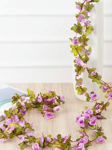 1/4PCS 人造花玫瑰植物藤蔓情人节礼物装饰家居装饰花藤餐桌花瓶装饰餐厅、卧室装饰材料、婚礼场地装饰、户外花园插花材料、餐桌装饰、餐桌摆饰、人造花、塑料花、情人节、礼物