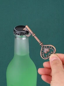 1入組鋅合金開瓶器創意心形鑰匙設計開瓶器和酒吧 - 銅色 - 查看 3