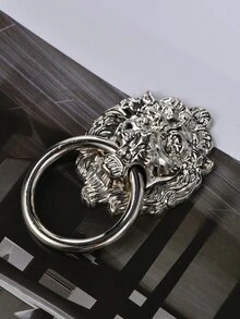 1 pieza Perilla del cajón con diseño de cabeza de león - Plateado - Ver 4