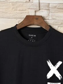 Manfinity Dauomo Men Slogan Graphic Tee - Black - View 3