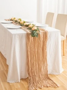 Ruched Detail Table Runner - Beige - View 2