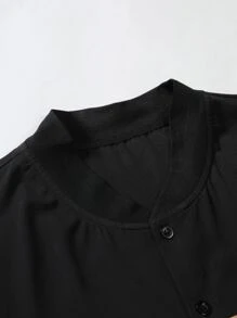 Manfinity Men Letter Graphic Two Tone Shirt & Trousers - Multicolor - View 4