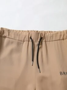 Manfinity Men Letter Graphic Two Tone Shirt & Trousers - Multicolor - View 7