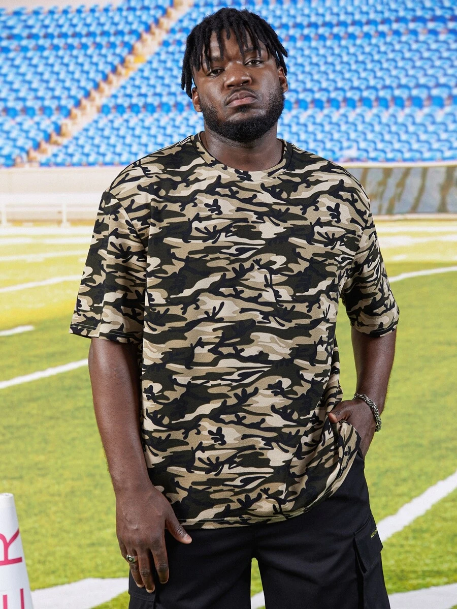 Manfinity Hombres Camiseta con estampado de camuflaje - Multicolor - Ver 1