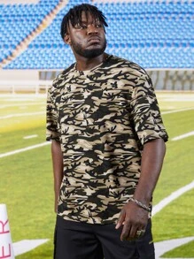 Manfinity Hombres Camiseta con estampado de camuflaje - Multicolor - Ver 4