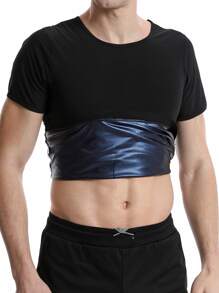 Sports Outdoor Men PU Polyurethane Sports Tee Gym Clothes Men - Blue - View 3