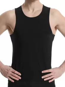 Ropa de gimnasio para hombre, top de tirantes que aumenta la transpiración, ropa deportiva y de fitness al aire libre - Azul - Ver 1
