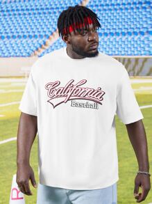 Manfinity Hombres Camiseta con estampado de slogan - Blanco - Ver 2