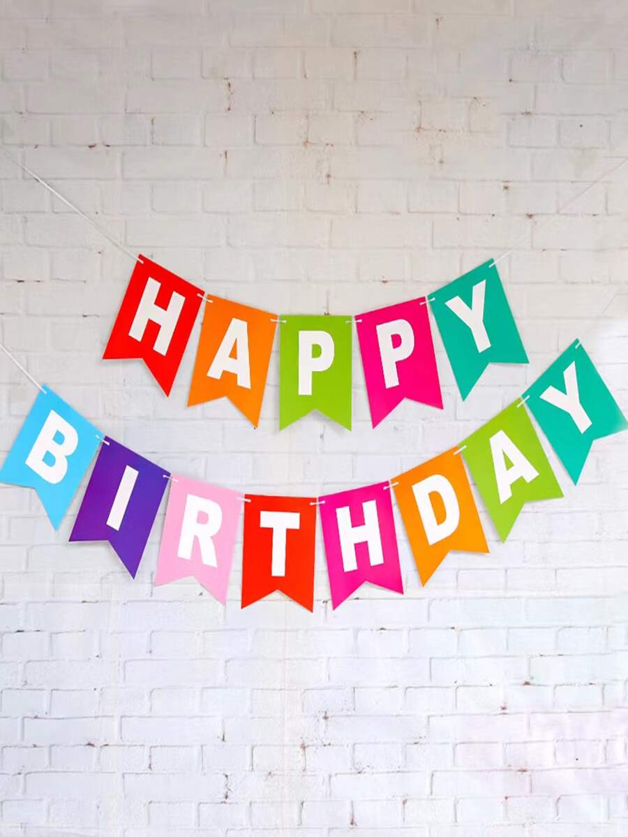 1pc Birthday Pull Flag - Multicolor - View 1
