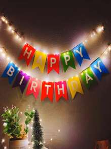 1pc Birthday Pull Flag - Multicolor - View 4