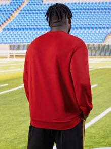 EASEVO Men Plus Letter Graphic Sweatshirt - Red - View 2