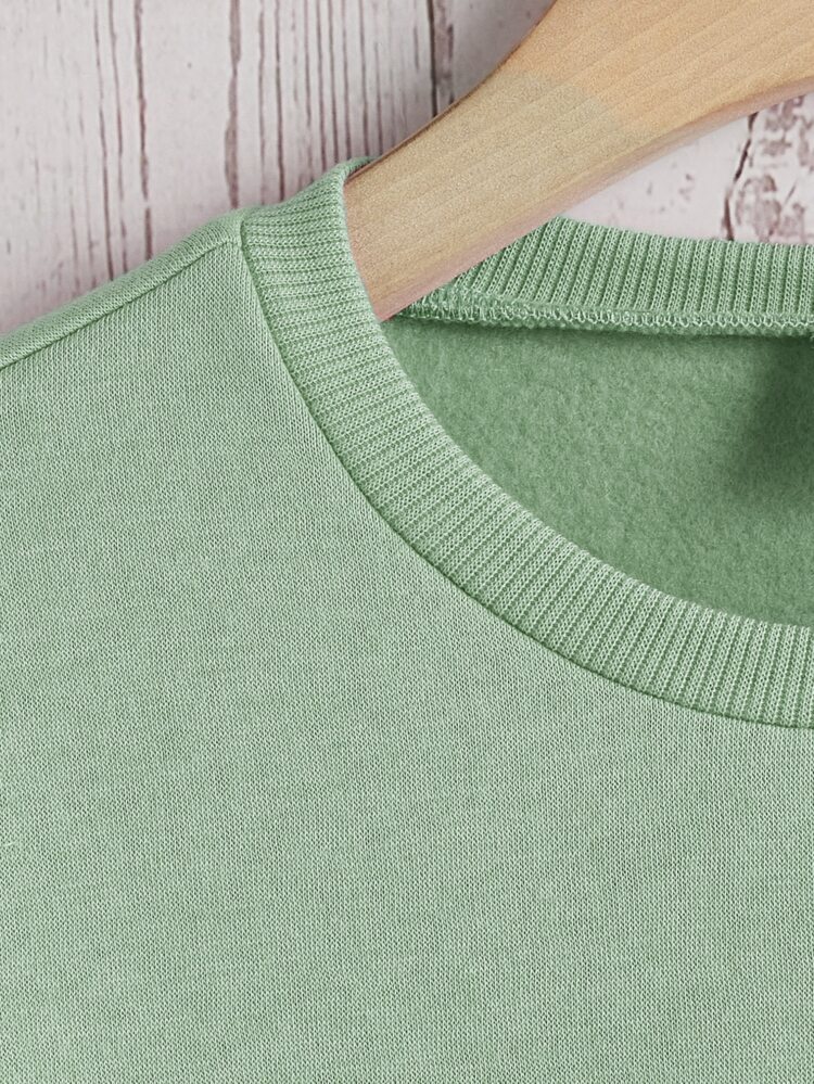 Teen Girls Bear & Letter Graphic Pullover