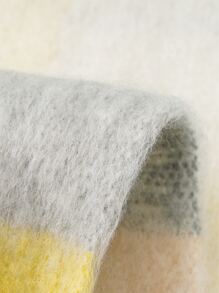 Kids Letter Label Decor Plaid Pattern Fringe Trim Scarf - Multicolor - View 3