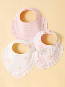 momscare 3pcs Baby Flower Pattern Bib - Multicolor - View 4