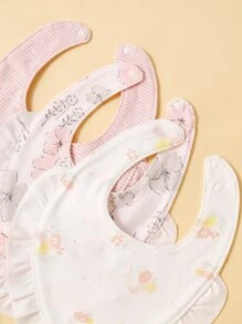 momscare 3pcs Baby Flower Pattern Bib - Multicolor - View 7