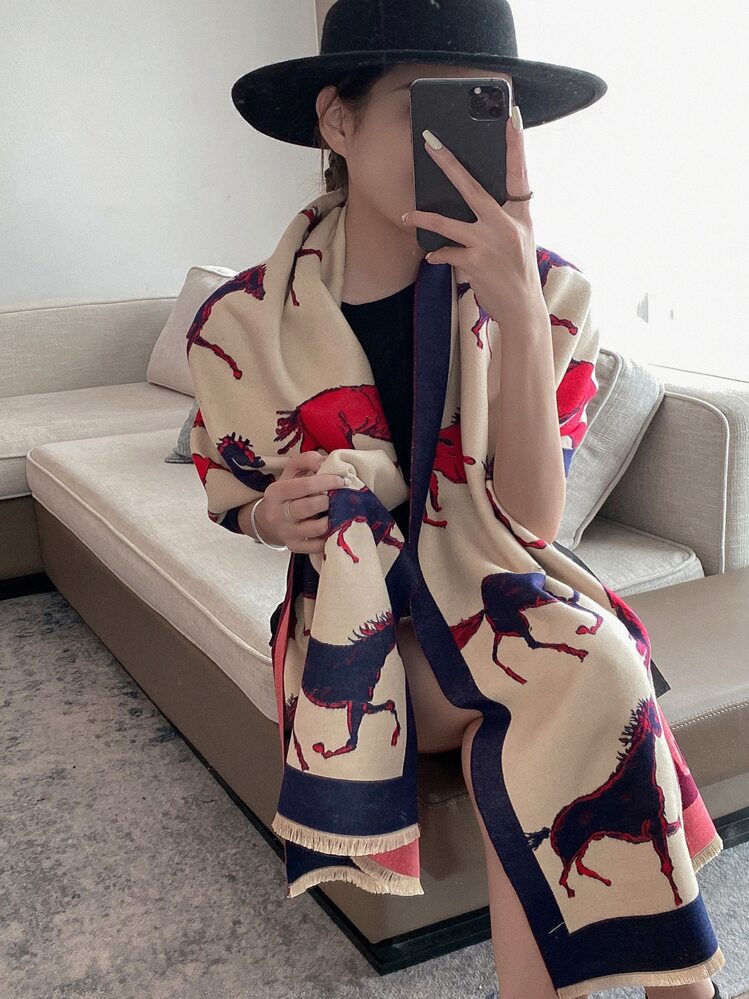 馬プリント スカーフ | SHEIN JAPAN
