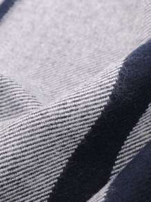 1pc Warm Woolen Shawl Scarf Coat - Blue and White - View 3