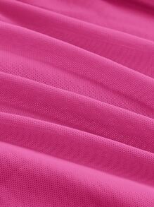 SHEIN MOD Falda ajustada unicolor fruncido - Rosa Fucsia - Ver 4