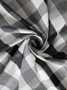 1 Pieza Mantel Tejido De Color Negro Y Blanco Con Cuadros - Blanco y Negro - Ver 4