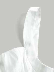 SHEIN MOD Ruched Bust Milkmaid Cami Top & Skirt - White - View 7