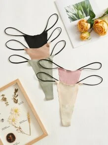 Plus 5pack Solid Simple Panty - Multicolor - View 1