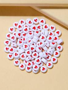 100pcs Heart Detail Bead - Multicolor - View 2