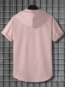 Manfinity Hypemode Men Drawstring Hooded Shirt Without Tee - Baby Pink - View 2