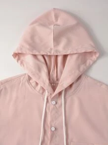Manfinity Hypemode Men Drawstring Hooded Shirt Without Tee - Baby Pink - View 4