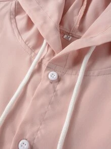 Manfinity Hypemode Men Drawstring Hooded Shirt Without Tee - Baby Pink - View 6