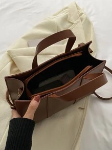 Túi đeo chéo Nữ Có thể điều chỉnh được Đôi tay cầm Thanh lịch - màu nâu - Xem 6