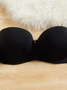 1 par Sujetador con aro & Tira bandolera - Negro - Ver 3